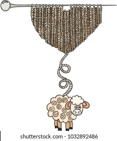 Heart knitting yarn sheep
