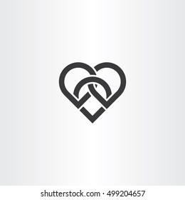 Heart Knot Black Vector Icon
