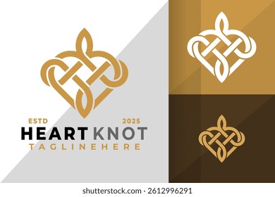 Heart Knot Nordic Logo Icon Vector Design Illustration