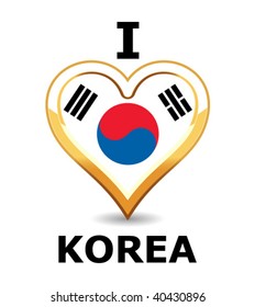 Heart Korea Flag