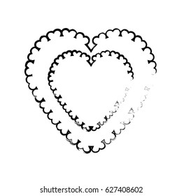heart label decoration empty sketch