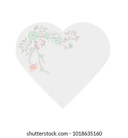 Heart label for design vintage. Banner vector.