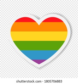 Heart Label Isolated Transparent Background With Gradient Mesh, Vector Illustration