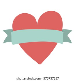 heart with label love design vector illustration