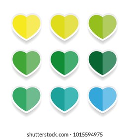 Heart label sticker set