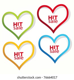 Heart labels in the form of an empty frame for your text.