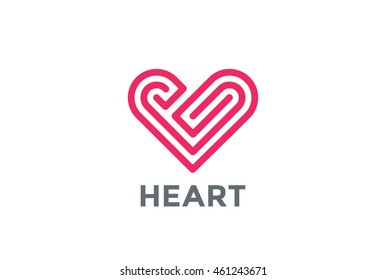Heart Labyrinth Logo abstract design vector template.
Love Valentines Day concept icon