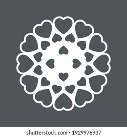heart lace or doily design, quality vector illustration cut