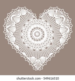 Heart Lace vector design, wedding element