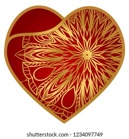 Heart Lace. Vector Illustration. Template For Greeting Cards, Envelopes, Wedding Invitations, Interior Elements.