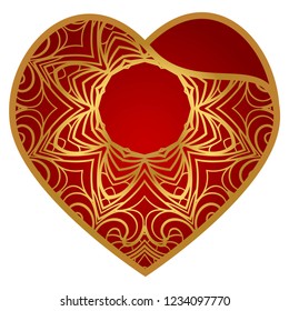 Heart Lace. Vector Illustration. Template For Greeting Cards, Envelopes, Wedding Invitations, Interior Elements.