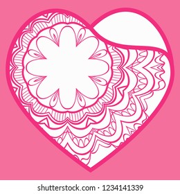 Heart Lace. Vector Illustration. Template For Greeting Cards, Envelopes, Wedding Invitations, Interior Elements.