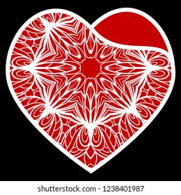 Heart Lace. Vector Illustration. Template For Greeting Cards, Envelopes, Wedding Invitations, Interior Elements.