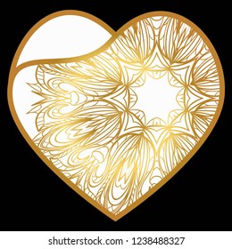 Heart Lace. Vector Illustration. Template For Greeting Cards, Envelopes, Wedding Invitations, Interior Elements.