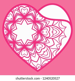 Heart Lace. Vector Illustration. Template For Greeting Cards, Envelopes, Wedding Invitations, Interior Elements.