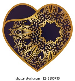 Heart Lace. Vector Illustration. Template For Greeting Cards, Envelopes, Wedding Invitations, Interior Elements.