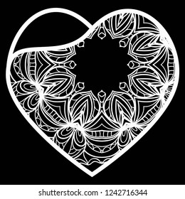 Heart Lace. Vector Illustration. Template For Greeting Cards, Envelopes, Wedding Invitations, Interior Elements.