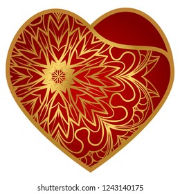 Heart Lace. Vector Illustration. Template For Greeting Cards, Envelopes, Wedding Invitations, Interior Elements.
