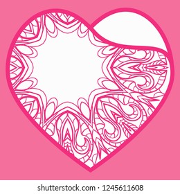 Heart Lace. Vector Illustration. Template For Greeting Cards, Envelopes, Wedding Invitations, Interior Elements.