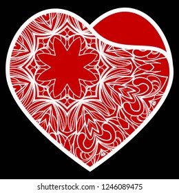 Heart Lace. Vector Illustration. Template For Greeting Cards, Envelopes, Wedding Invitations, Interior Elements.