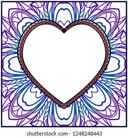 Heart Lace. Vector Illustration. Template For Greeting Cards, Envelopes, Wedding Invitations, Interior Elements.