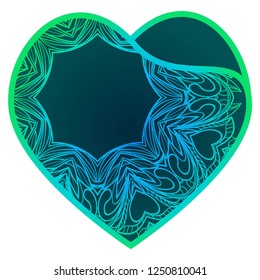Heart Lace. Vector Illustration. Template For Greeting Cards, Envelopes, Wedding Invitations, Interior Elements.