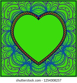 Heart Lace. Vector Illustration. Template For Greeting Cards, Envelopes, Wedding Invitations, Interior Elements.