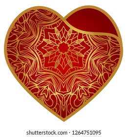Heart Lace. Vector Illustration. Template For Greeting Cards, Envelopes, Wedding Invitations, Interior Elements.
