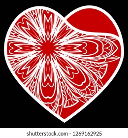 Heart Lace. Vector Illustration. Template For Greeting Cards, Envelopes, Wedding Invitations, Interior Elements.