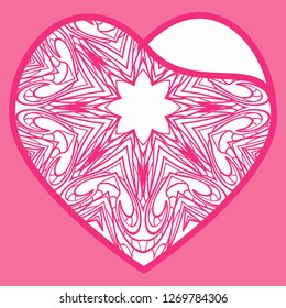 Heart Lace. Vector Illustration. Template For Greeting Cards, Envelopes, Wedding Invitations, Interior Elements.
