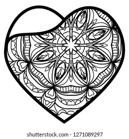 Heart Lace. Vector Illustration. Template For Greeting Cards, Envelopes, Wedding Invitations, Interior Elements.