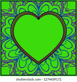 Heart Lace. Vector Illustration. Template For Greeting Cards, Envelopes, Wedding Invitations, Interior Elements.