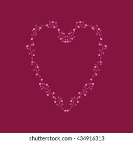 Heart laid out from flowers painted vector.