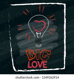The heart in the lamp is drawn on the school board.