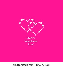 Heart of the lamps on a pink background. Valentines day card. Heart with inscription I Love You. Vector illustration