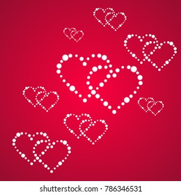 Heart of the lamps on a transparent background. Valentines day card. Heart with inscription I Love You. Vector illustration EPS 10.