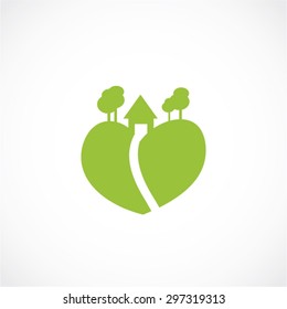 heart landscape icon