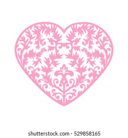 Heart for laser cutting of decorative elements vector illustration