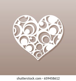 Heart for laser cutting.A round pattern. Vector illustration.