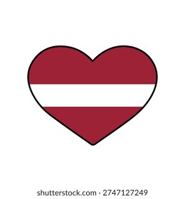 Heart with the latvia flag
Vector heart with the flag on a white background