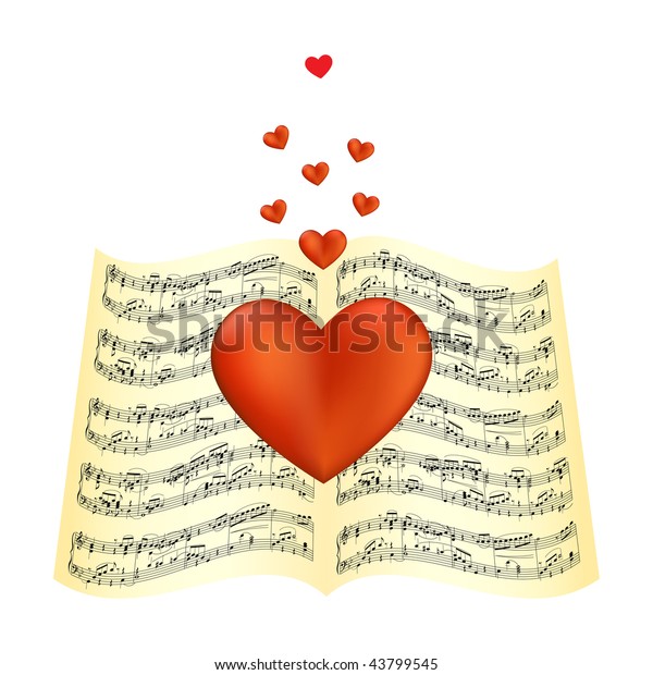 Heart Laying On Sheet Music Vector Stock Vector (Royalty Free) 43799545 ...