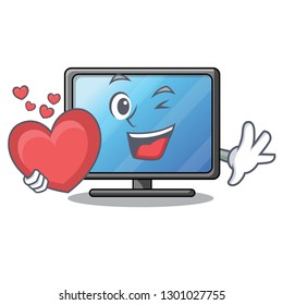 With heart lcd tv in shape of mascot