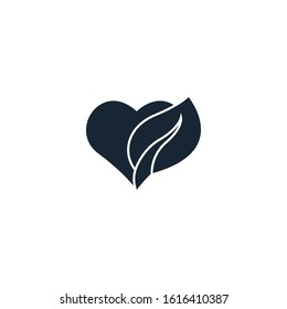 heart with leaf creative icon. From Recycling icons collection. Isolated heart with leaf sign on white background
