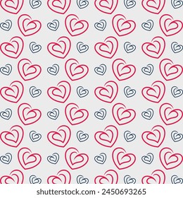 Heart leaf energizing trendy multicolor repeating pattern vector illustration background design