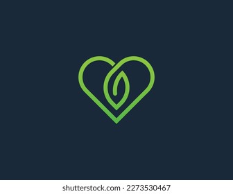 Heart Leaf Logo Concept icon sign symbol Element Design. Health Care, Ecology, Herbal, Spa, Beauty salon, Boutique, Natural Products, Organic Logotype. Vector illustration template