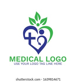 Heart With Leaf Logo Design Template