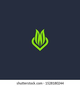 Heart Leaf Logo Design Vector Template .