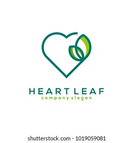 Heart Leaf Logo Template