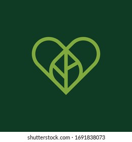 Diseño vectorial del logotipo de la hoja cardíaca. Símbolo del icono de San Valentín y amor. Eps10