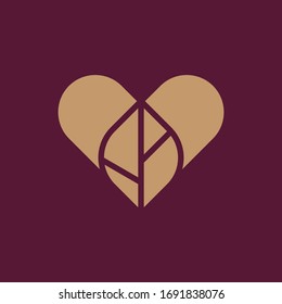 Heart leaf  logo vector design. Valentines day and love icon symbol. Eps10